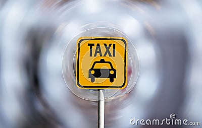 Taxi parking sign Separated from the background Stock Photo