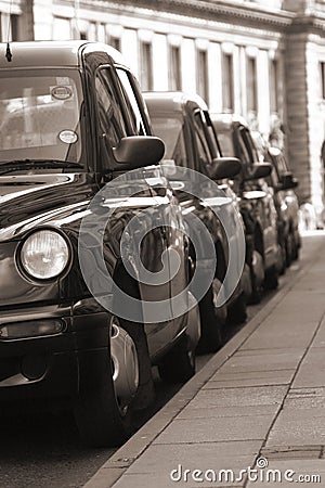 Taxi Rank Stock Photo