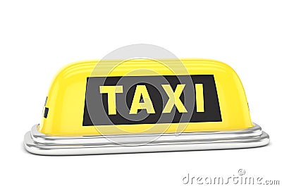 Taxi roof sign. 3D rendering. Stock Photo