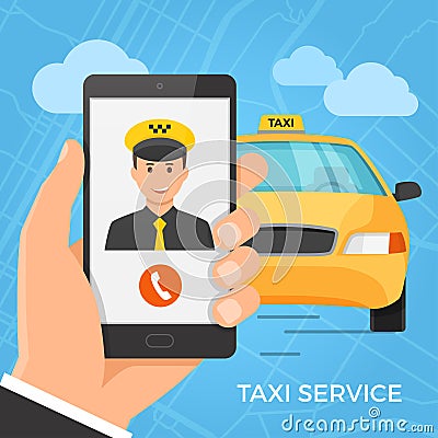 Taxi service concept Vector Illustration