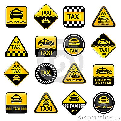 Taxi set buttons Vector Illustration