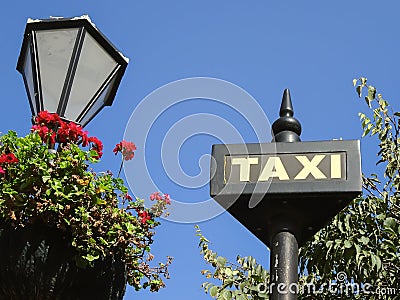 Taxi sign. Stock Photo