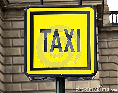 Taxi Sign Stock Photo