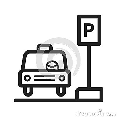 Taxi Stand Vector Illustration