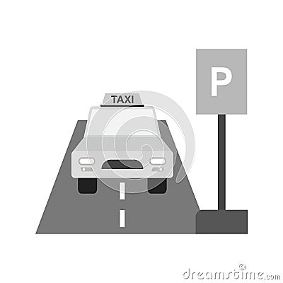 Taxi Stand Vector Illustration