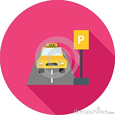 Taxi Stand Vector Illustration