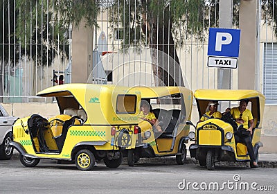 Cuba taxi stand Editorial Stock Photo