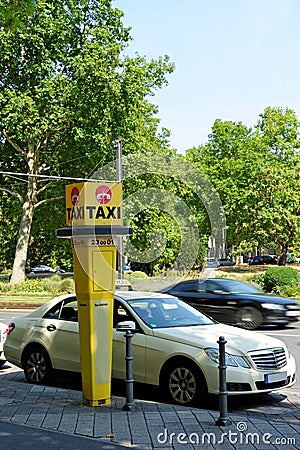 Taxi stand sign Editorial Stock Photo