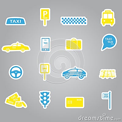 Taxi stickers set eps10 Vector Illustration