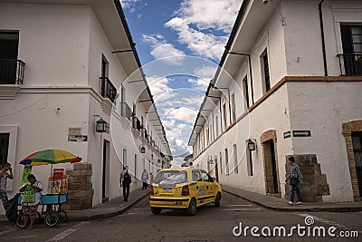 Taxi on street in Popayan , Colombia Editorial Stock Photo