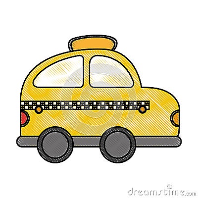 Taxi vehicle isolated icon Vector Illustration