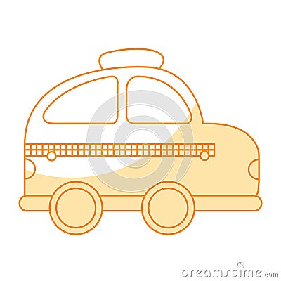 Taxi vehicle isolated icon Vector Illustration