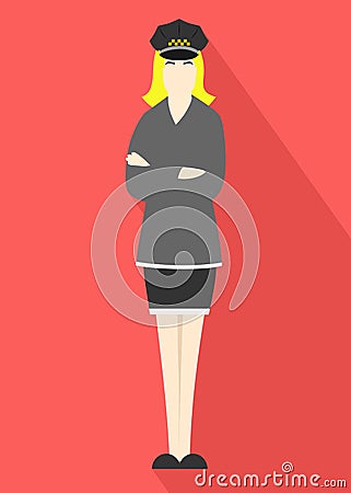 The taxi woman Vector Illustration