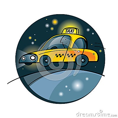 Taxi Yellow Cab Vector Illustration