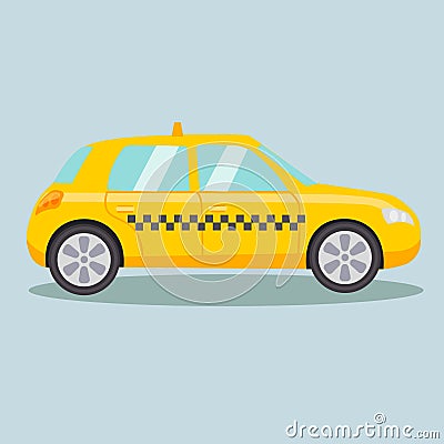 Taxi yellow car cartoon vector illustration Vector Illustration