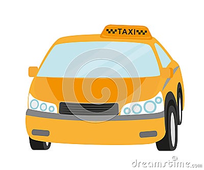 Taxi yellow car isolated on white Vector Illustration