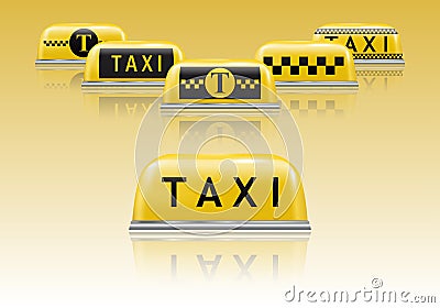 Taxi yellow lamps for car Vector Illustration