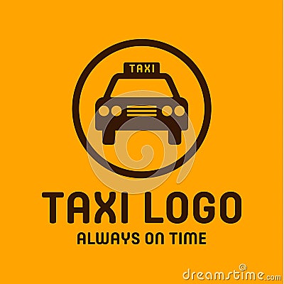 Taxi yellow logo icon style trend car sign, illustration Cartoon Illustration