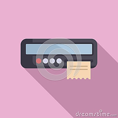 Taximeter cab paper icon flat vector. Travel service Stock Photo
