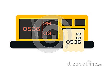 Taximeter icon in flat style transportation symbol driver public transport service sign and money coast measurement Vector Illustration