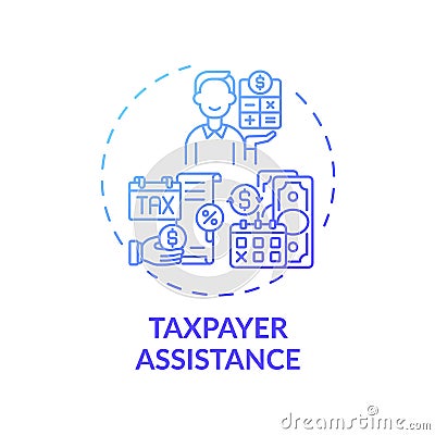 Taxpayer assistance concept icon Vector Illustration