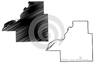 Tazewell County, Illinois U.S. county, United States of America, USA, U.S., US map vector illustration, scribble sketch Tazewell Vector Illustration