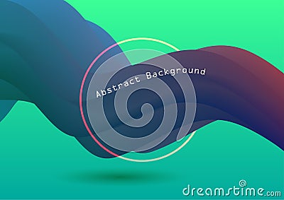 The background that is abstract Star waves passing through a circle on a light green background. Vector Illustration