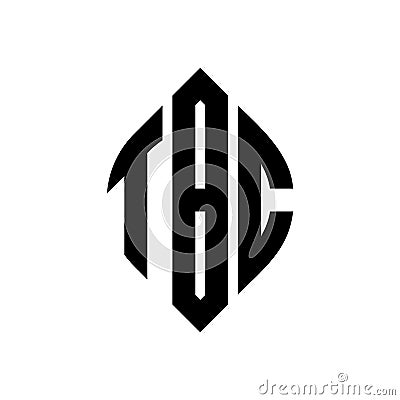 TBC circle letter logo design with circle and ellipse shape. TBC ellipse letters with typographic style. The three initials form a Vector Illustration