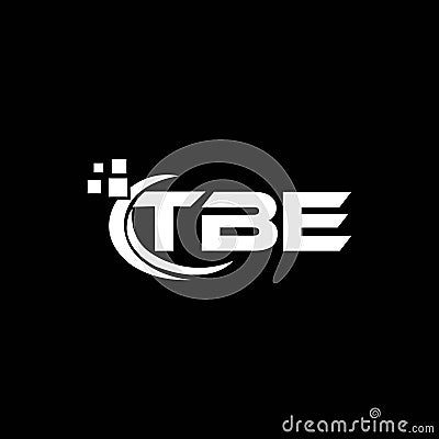 TBE letter logo design on black background. TBE creative initials letter logo concept. TBE letter design Vector Illustration