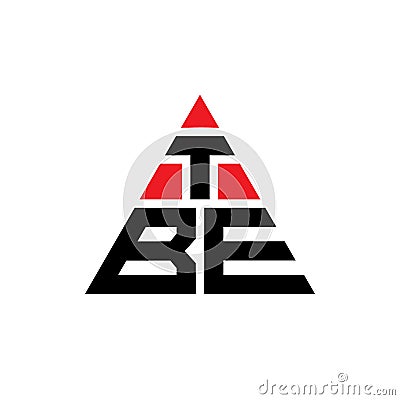 TBE triangle letter logo design with triangle shape. TBE triangle logo design monogram. TBE triangle vector logo template with red Vector Illustration