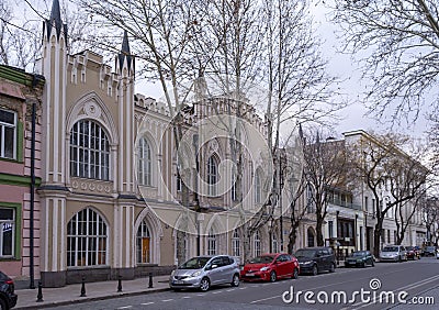 Tbilisi, Georgia, Agmashenebeli avenue. Ancient facades Editorial Stock Photo