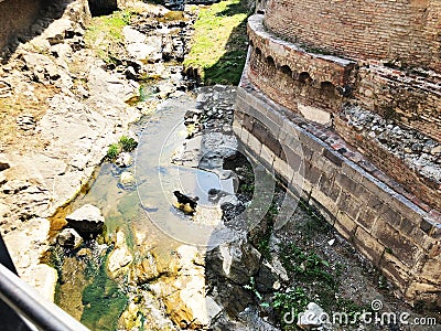 TBILISI, GEORGIA - JULY 10, 2018: Old Tbilisi architecture, little river in Tbilisi, Georgia Editorial Stock Photo