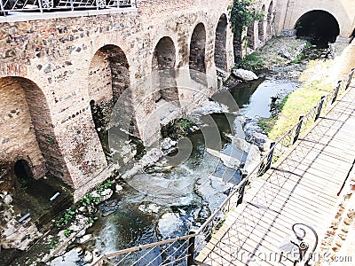 TBILISI, GEORGIA - JULY 10, 2018: Old Tbilisi architecture, little river in Tbilisi, Georgia Editorial Stock Photo