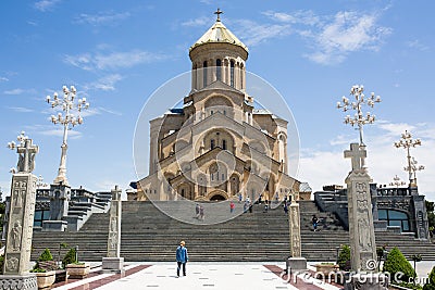 The Tbilisi Holy Trinity Cathedral main Georgian Orthodox Christian cathedral, located in Tbilisi, capital of Georgia Editorial Stock Photo