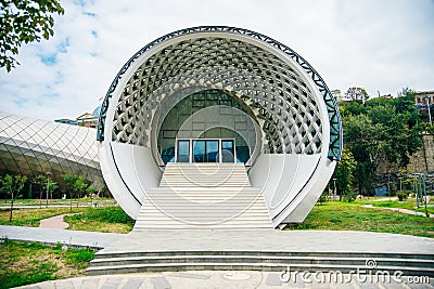 Tbilisi, Georgia - September, 2019 View entrance in the Rike Concert Hall. the Tube Editorial Stock Photo