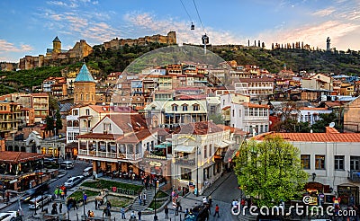 Tbilisi Old Town, capital city of Georgia Editorial Stock Photo