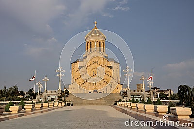 Tbilisi Sameba Cathedral Stock Photo