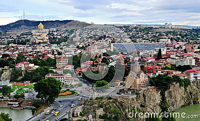 Tbilisi skyline from the top, Georgia Stock Photo