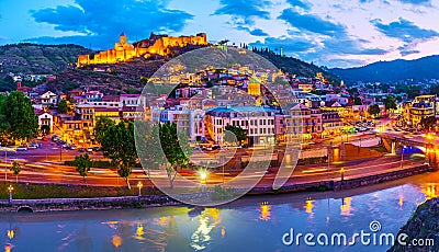 Tbilisi in twilights Stock Photo