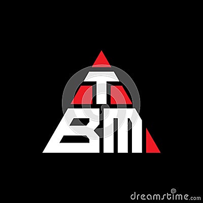TBM triangle letter logo design with triangle shape. TBM triangle logo design monogram. TBM triangle vector logo template with red Vector Illustration