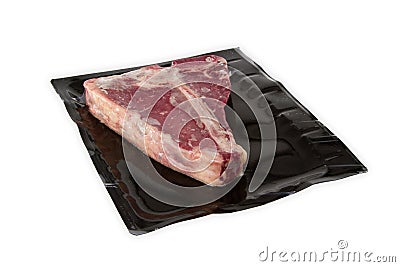 TBone steak in vacuum package Stock Photo