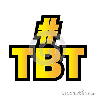 TBT hashtag for social media. Thursday throwback sign. Hashtag for photos or videos. Vector illustration. EPS 10. Vector Illustration