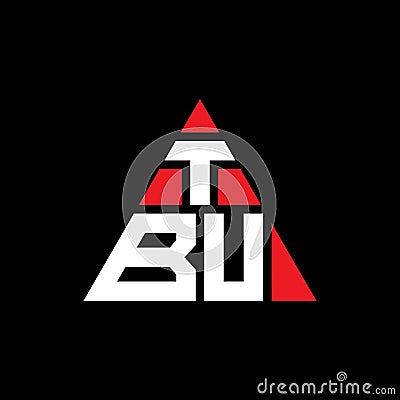 TBU triangle letter logo design with triangle shape. TBU triangle logo design monogram. TBU triangle vector logo template with red Vector Illustration