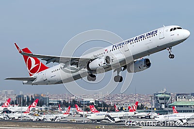 TC-JSP Turkish Airlines, Airbus A321 - 200 named SIRNAK Editorial Stock Photo