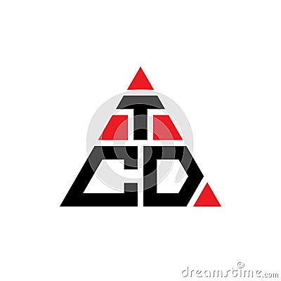 TCD triangle letter logo design with triangle shape. TCD triangle logo design monogram. TCD triangle vector logo template with red Vector Illustration