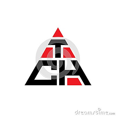 TCH triangle letter logo design with triangle shape. TCH triangle logo design monogram. TCH triangle vector logo template with red Vector Illustration