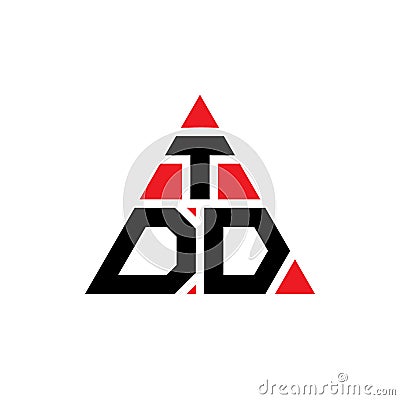 TDD triangle letter logo design with triangle shape. TDD triangle logo design monogram. TDD triangle vector logo template with red Vector Illustration