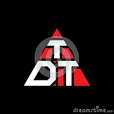 TDT triangle letter logo design with triangle shape. TDT triangle logo design monogram. TDT triangle vector logo template with red Vector Illustration