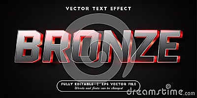 Text effects 3d bronze, editable text style Vector Illustration