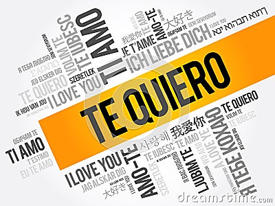 Te quiero I Love You in Spanish in different languages of the world, word cloud background Stock Photo